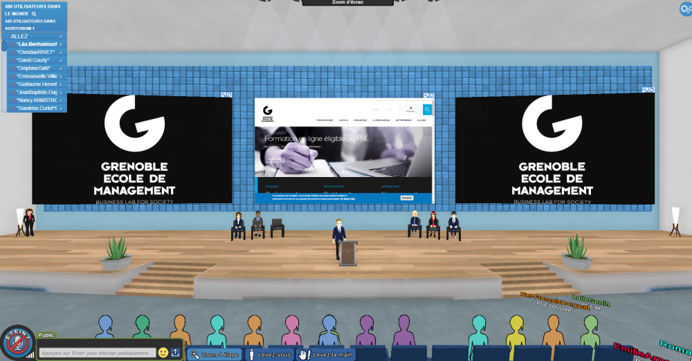 La rentrée 2020 de Grenoble Ecole de Management s'est passée en ligne sur un campus virtuel. A chacun son avatar !